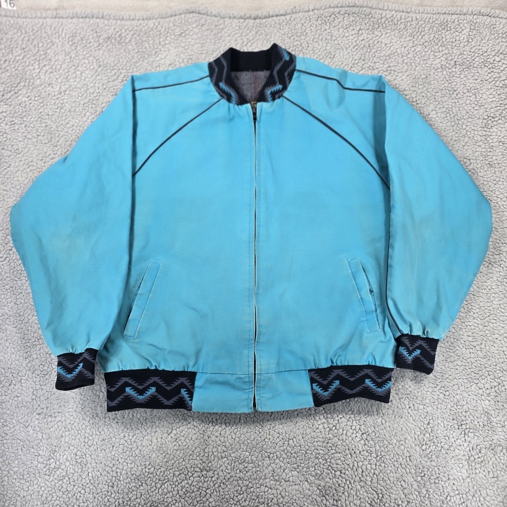 Vtg Walls‎ Mountain Navajo Aztec Detroit Style Jacket Mens X-Large? Blue Canvas